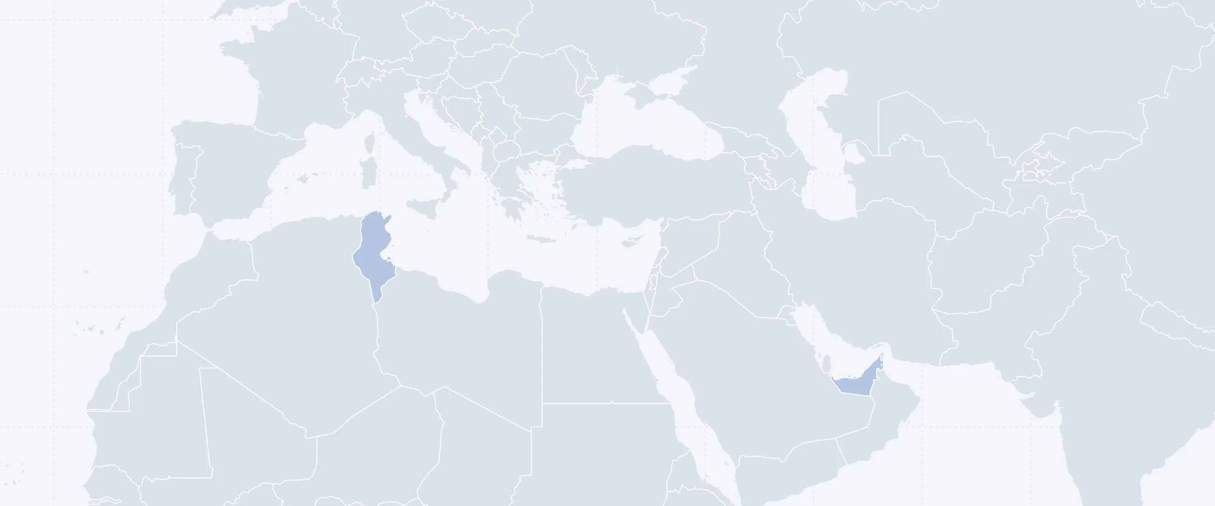 Map of GEOSIGMOID GROUP offices in Tunis, Tunisia and Dubai, United Arab Emirates